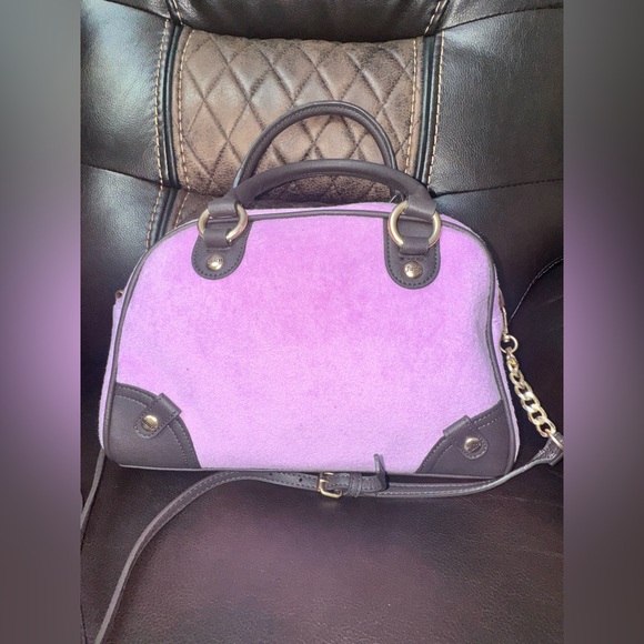 Juicy Couture Juicy Lovers Club Bowler Shoulder Bag Violet Velour Stylish - Picture 2 of 5